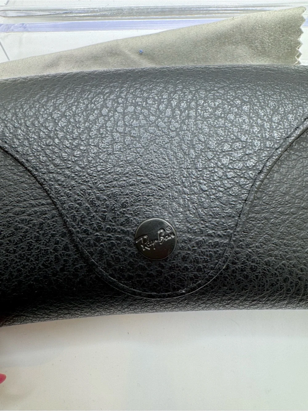 Ray-Ban Black Sunglasses Case with Gray Cleaning Cloth - CASE ONLY